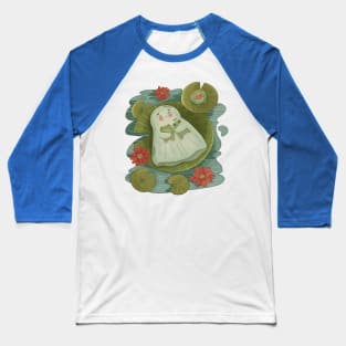 Cute Boo Haw Hugs A Frog In The Lotus Pond Baseball T-Shirt